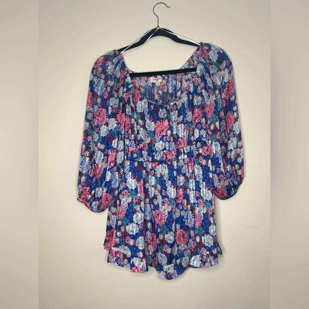 Umgee USA‎ Floral Print Boho Blouse Size Small NWT
